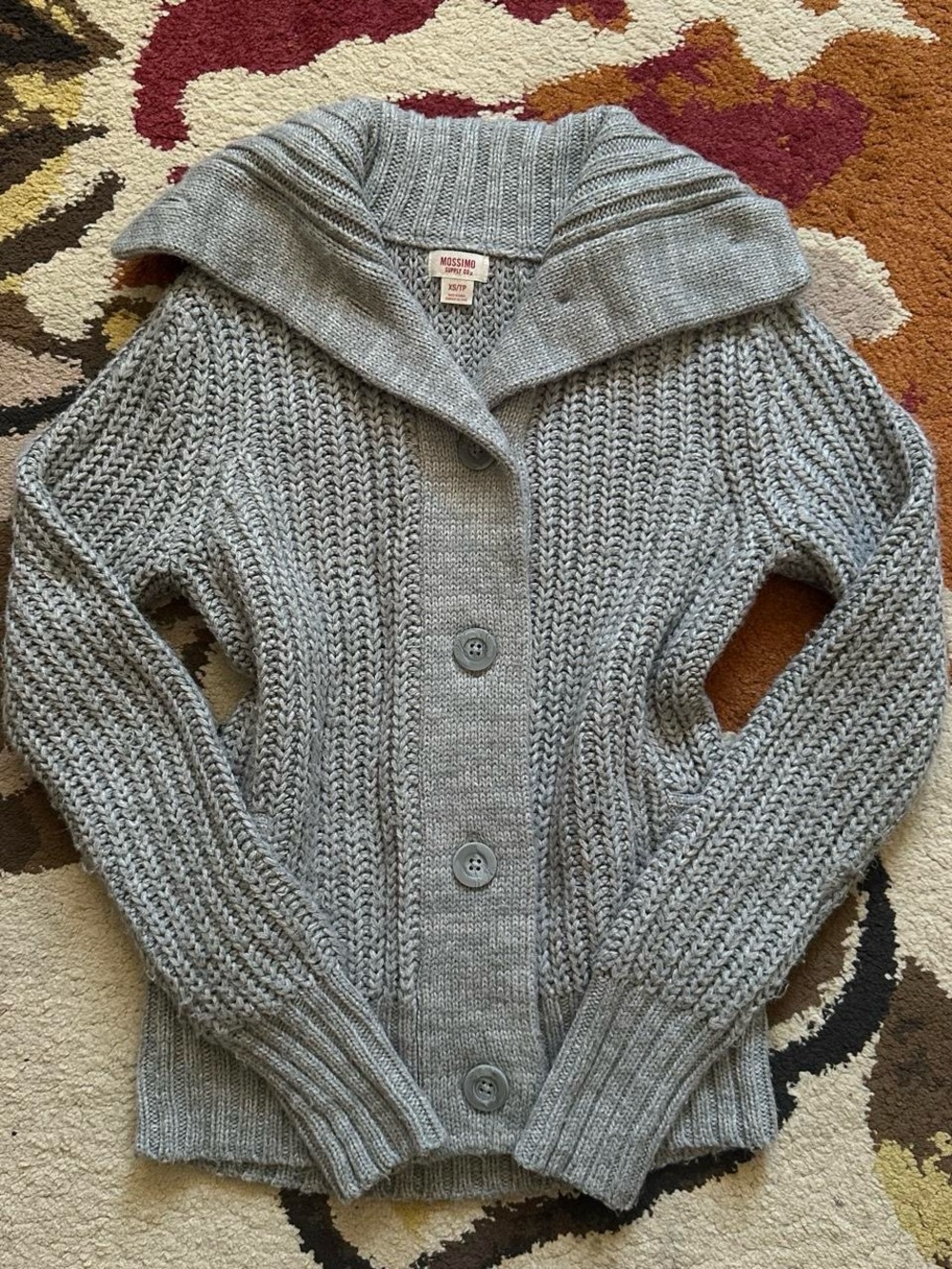 Vintage Mossimo Supply Co. Gray Knit Shawl Collar Cardigan | Size XS